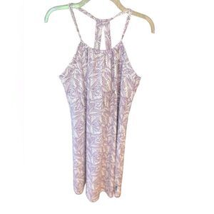 Eddie Bauer Sz L Purple Tropical Print Summer Casual Outdoor Strappy Sundress